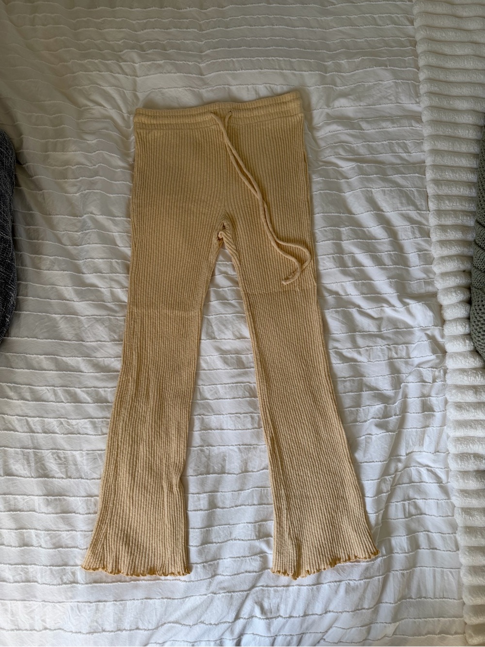 Women’s Knit Flare Pants in Butter Yellow